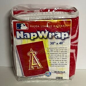 Vintage Biederlack Los Angeles Angels MLB Nap Wrap LA Baby Blanket Major League